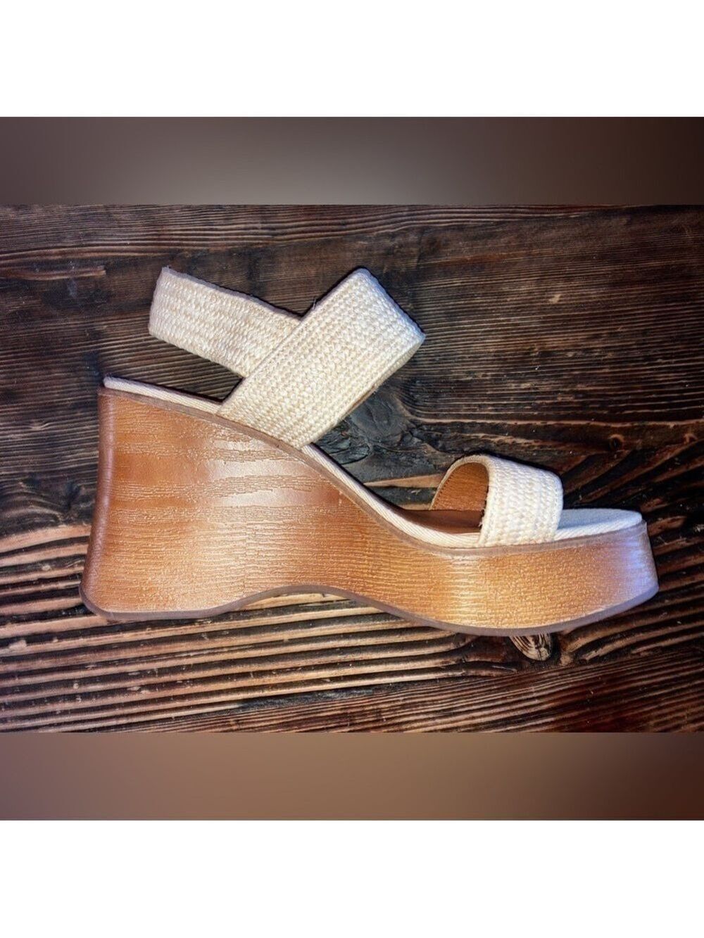 NEW Lucky Brand Delukah Womens Ankle Strap Slingback Wedges W10 NWOT - Picture 2 of 8